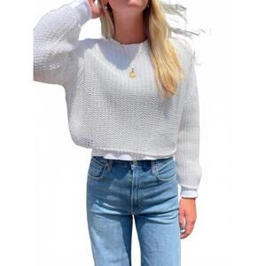 NEW FORTE FORTE gummy organic cotton blend rib knit sweater in white